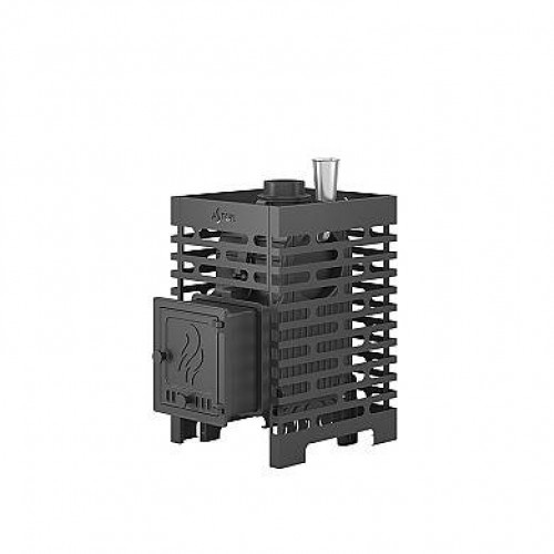 Печь для бани ASTON «Шторм 16» (ДТ-4) с баком на трубе 50л Ø120 (AISI 439)