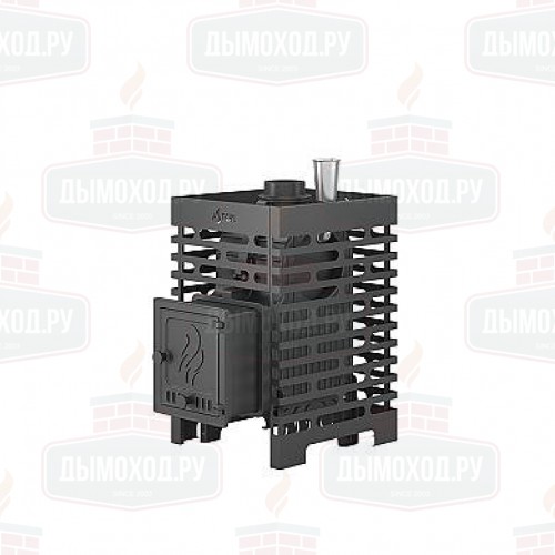Печь для бани ASTON «Шторм 16» (ДТ-4) с баком на трубе 50л Ø120 (AISI 439)