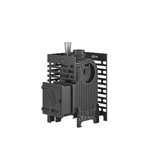 Печь для бани ASTON «Шторм 16» (ДТ-4) с баком на трубе 50л Ø120 (AISI 439)