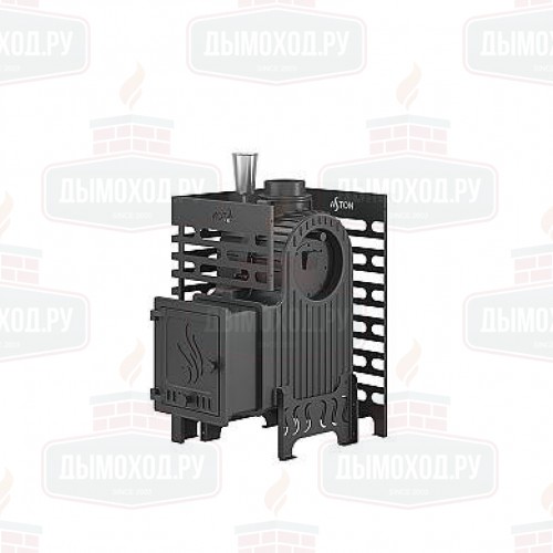 Печь для бани ASTON «Шторм 16» (ДТ-4) с баком на трубе 50л Ø120 (AISI 439)