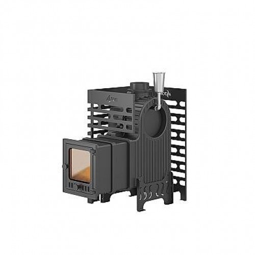 Печь для бани ASTON «Шторм 16» (ДТ-4С) Long с баком на трубе 50л Ø120 (AISI 439)