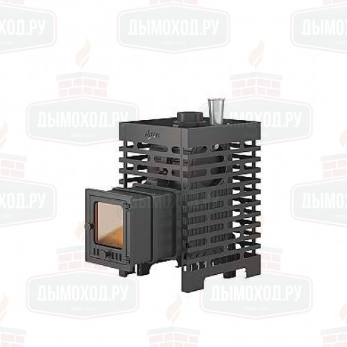 Печь для бани ASTON «Шторм 16» (ДТ-4С) Long с баком на трубе 50л Ø120 (AISI 439)