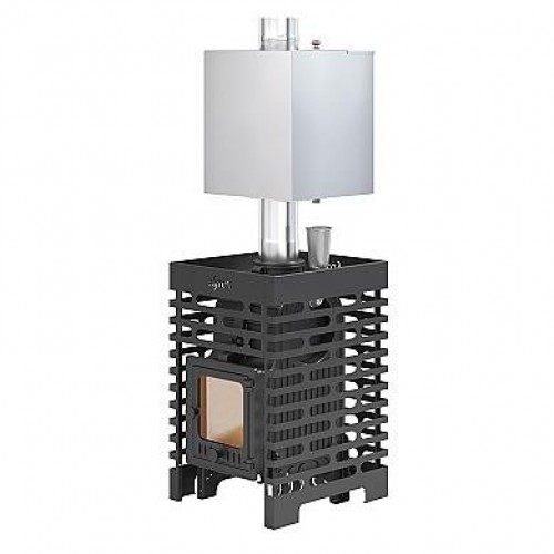 Печь для бани ASTON «Шторм 16» (ДТ-4С) б/в с баком на трубе 50л Ø120 (AISI 439)