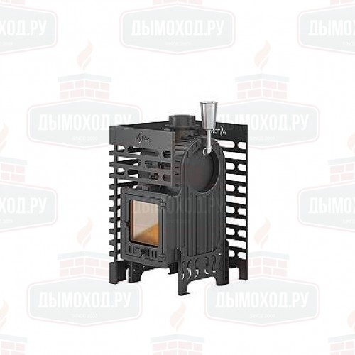 Печь для бани ASTON «Шторм 16» (ДТ-4С) б/в с баком на трубе 50л Ø120 (AISI 439)