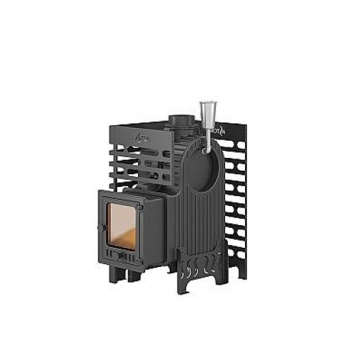 Печь для бани ASTON «Шторм 16» (ДТ-4С) с баком на трубе 50л Ø120 (AISI 439)