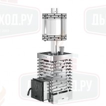 Печь для бани ASTON 16 НЕРЖ. с круглым баком на трубе 50л Ø115 (AISI 439)