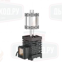 Печь для бани ASTON 12 стекло с баком на трубе 50л Ø115 (AISI 439) (круглый)