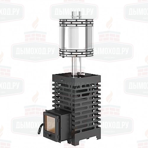 Печь для бани ASTON 16 стекло с баком на трубе 50л Ø115 (AISI 439) (круглый)