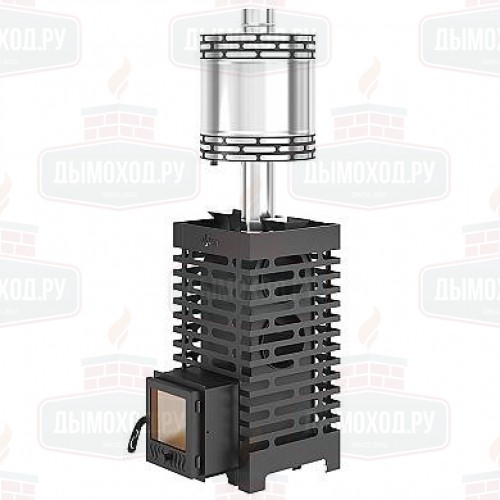 Печь для бани ASTON 20 стекло с баком на трубе 50л Ø115 (AISI 439) (круглый)