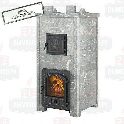 Печь для бани Эверест Легкий пар Профи каменка «по-серому», Талькохлорит, S-50 мм Б/В