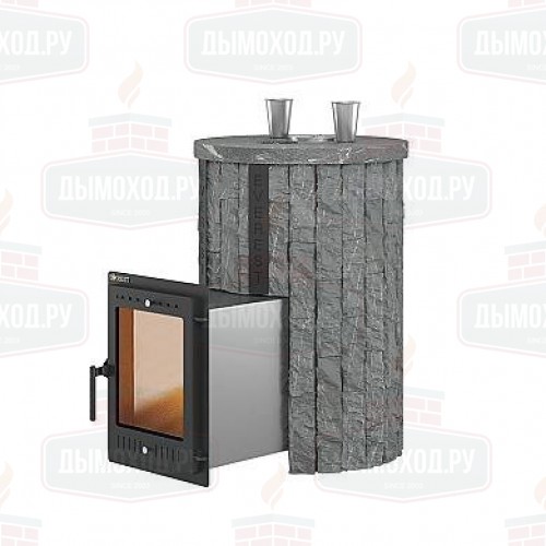 Печь для бани Эверест Steam Master 30 НЕРЖ. (320М) Ламель Рваный камень, S-20