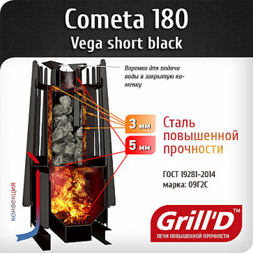 Печь для бани GRILL'D Cometa 180 Vega Short