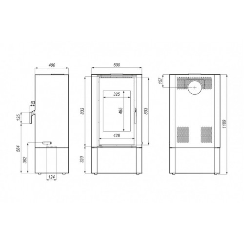 Печь DEFRO HOME SOLUM LOG, 9кВт, белая сталь