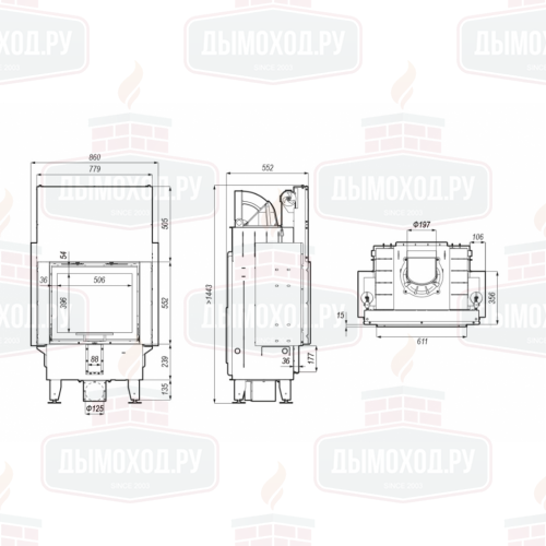 Топка DEFRO HOME INTRA SM G, 10 кВт, 611/552мм, гильотина