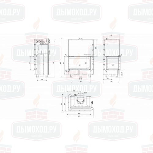 Топка MBO/L/BS/G/SG, Г-образное стекло слева, гильотина