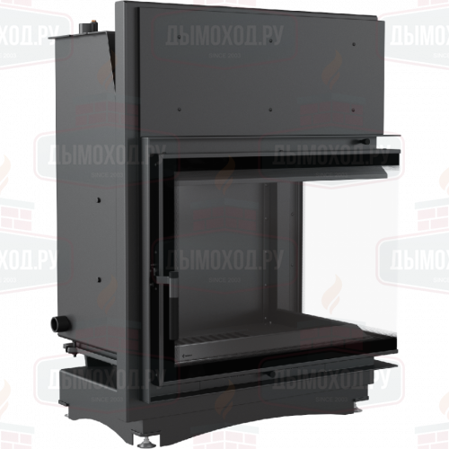 Топка с водяным контуром Amelia/PW/BP/24/BS/W/DECO, Г-образное стекло справа, змеевик