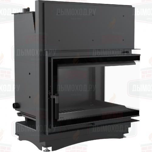 Топка с водяным контуром Oliwia/PW/BP/22/BS/W/DECO, Г-образное стекло справа, змеевик