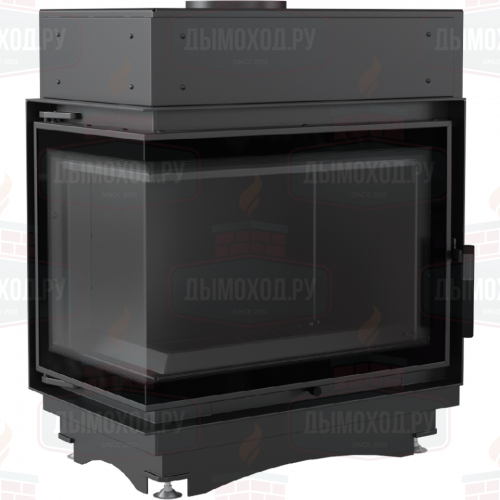 Топка с водяным контуром Maja/PW/BL/12/BS/W/DECO, Г - образное стекло слева, змеевик