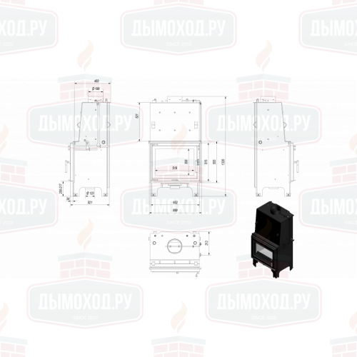 Топка с водяным контуром AQUARIO/Z/14/PW/W
