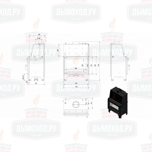 Топка с водяным контуром AQUARIO/O/12/PW/W