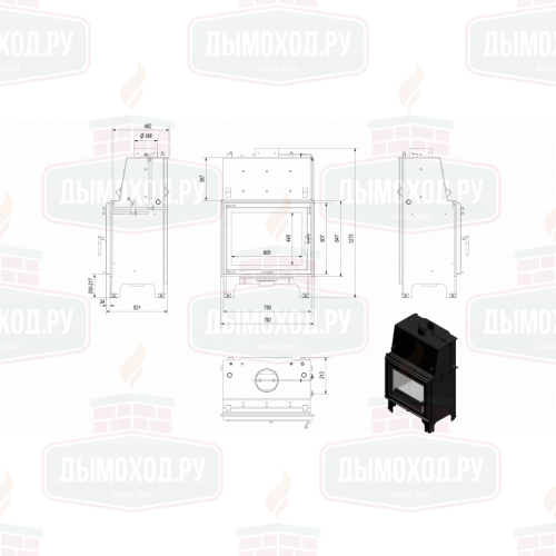 Топка с водяным контуром AQUARIO/A/14/PW/W