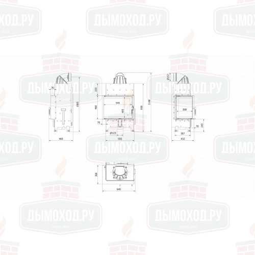 Каминная топка FLOKI/L/BS