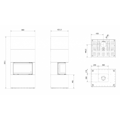 Каминокомплект  Home Easy Box Zimbabwe Nero с топкой NBC
