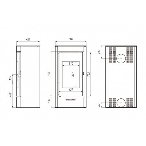 Печь DEFRO HOME ORTI, 9 кВт, красная сталь