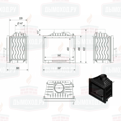 Топка Kratki ANTEK DECO 150