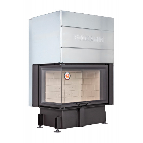 Каминная топка Экокамин ДЕЛЬТА 800 LP два стекла левая принтинг подовое горение